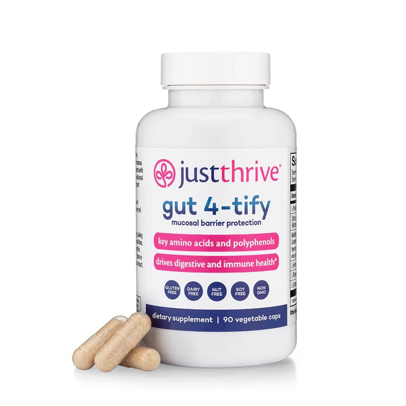 Just Thrive Gut 4tify Gut Health Supplements for Women and Men Anti Bloat 90 Vegetable Capsules